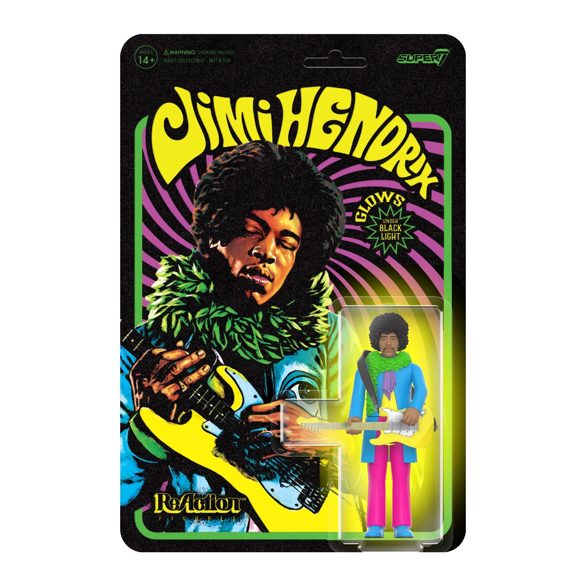 Jimi Hendrix ReAction Figure - Jimi Hendrix Blacklight (Are You Experienced)